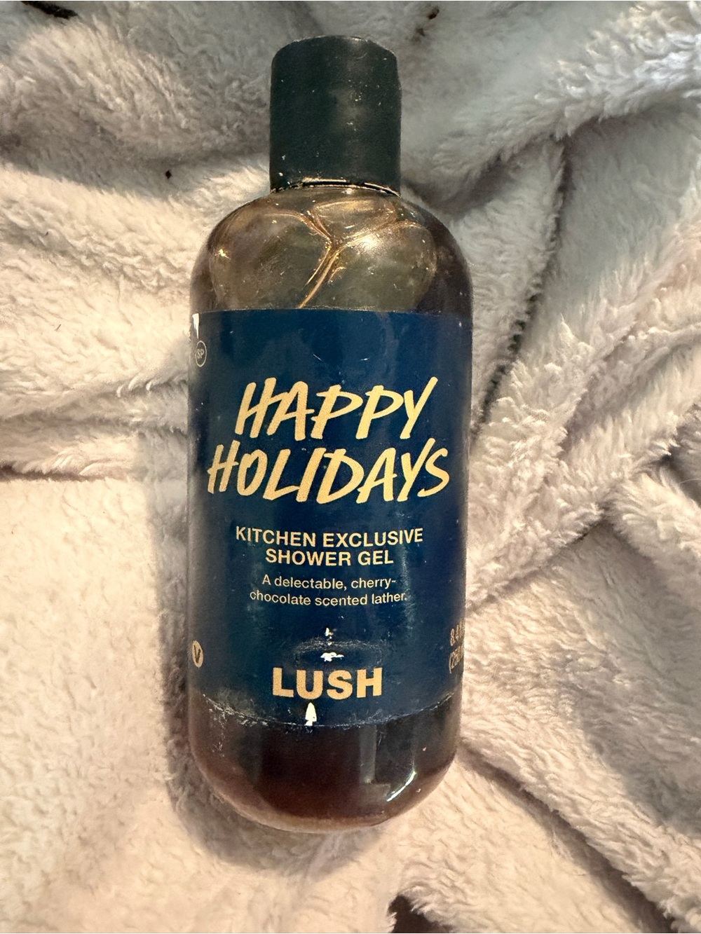 LUSH Happy Holidays Shower Gel - Navy Blue and Black